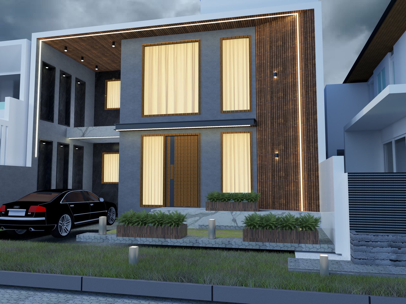 LATEST MODERN FRONT ELEVATION DESIGNS FACADE