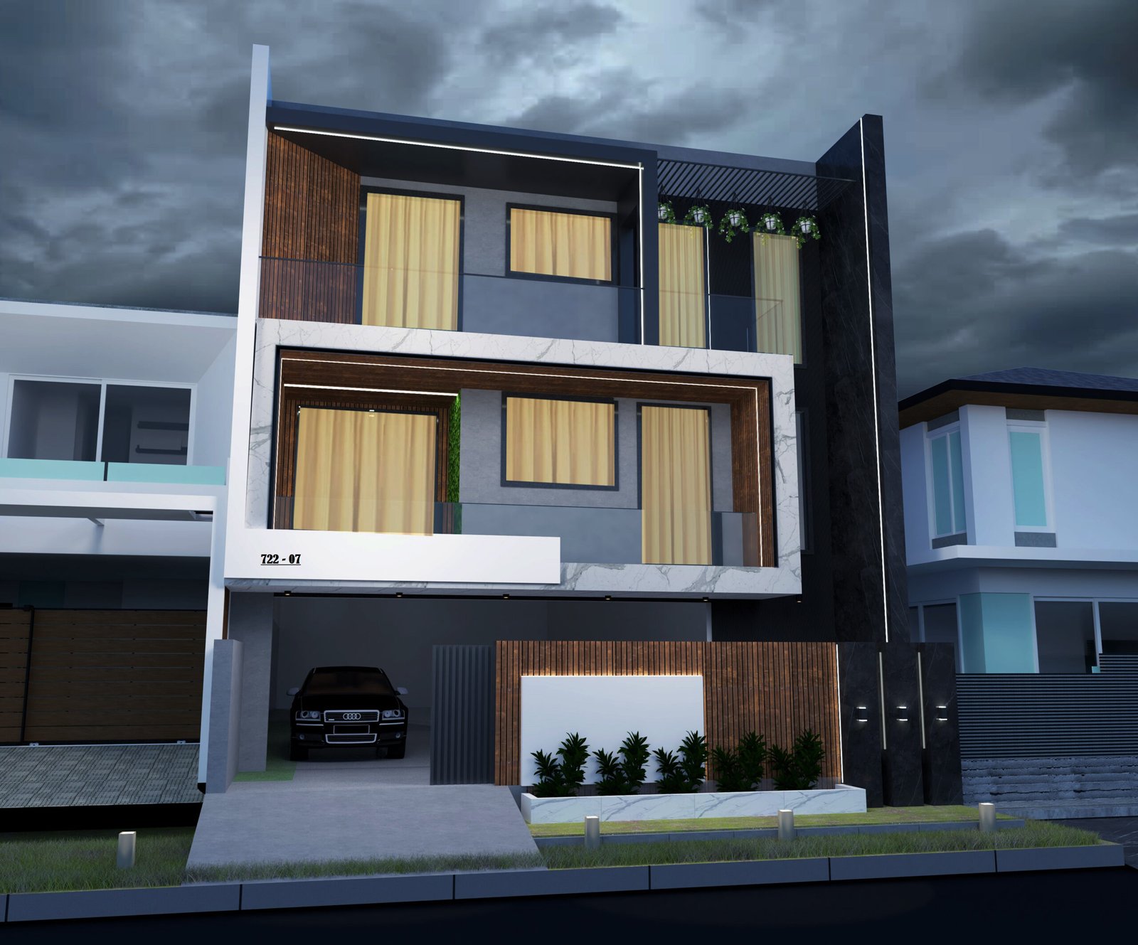 MODERN FRONT ELEVATION DESIGN 36 FEET WIDE PLOT FRONT