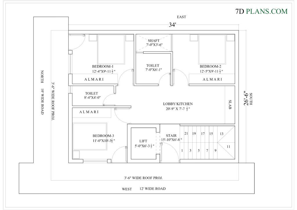 OPEN WEST FACING HOUSE PLAN