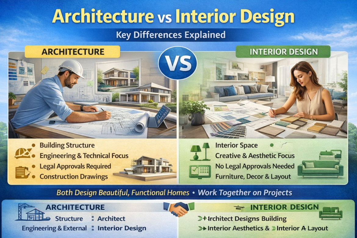 Architecture vs Interior Design: Key Differences Explained (2026 Guide)