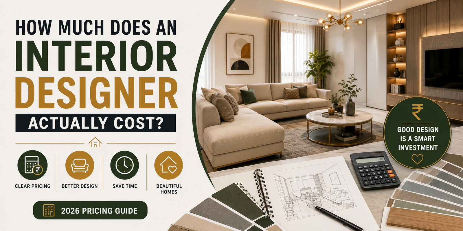 How Much Does an Interior Designer Cost in India? (2026 Pricing Guide)